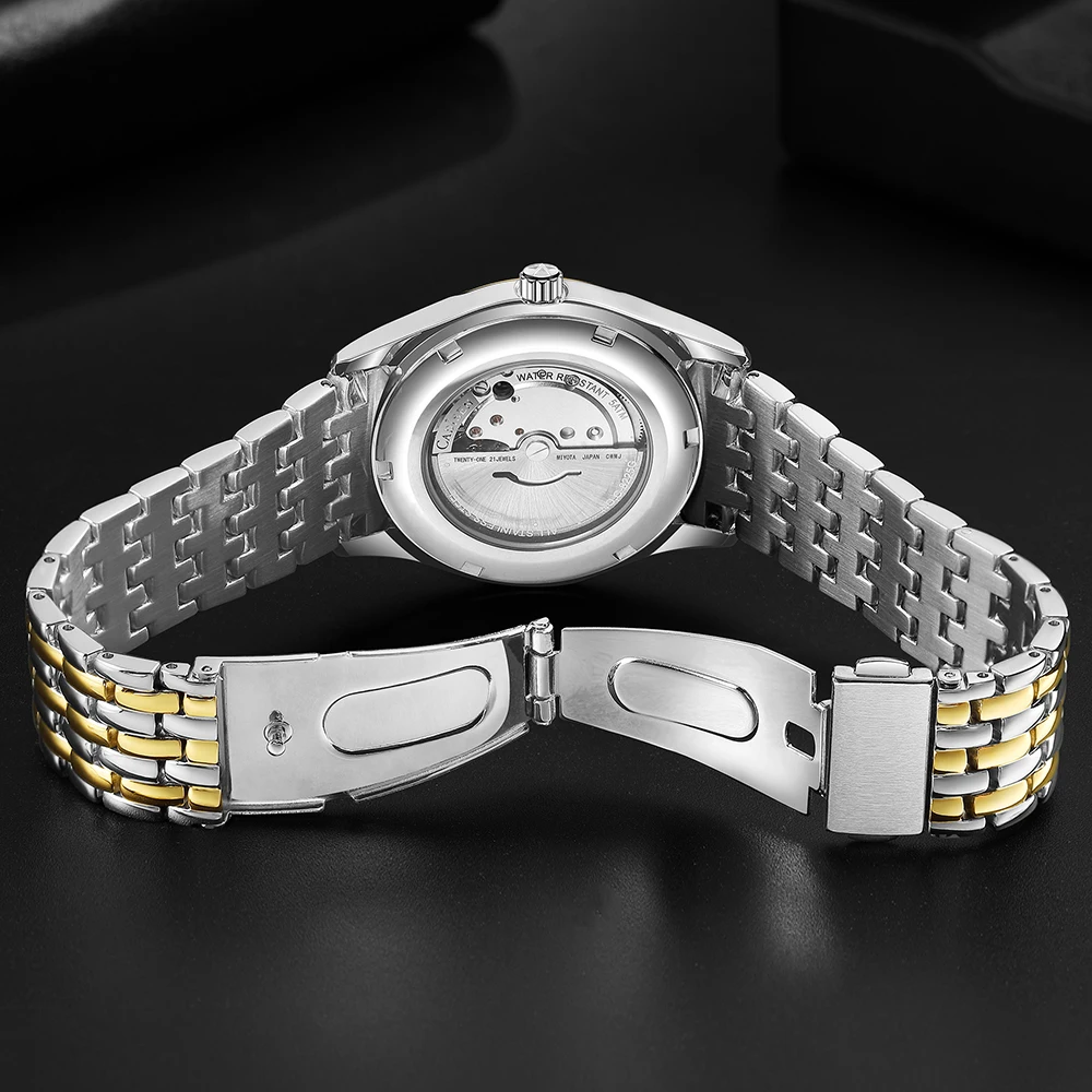 CADISEN 2024 New 40mm Men's Automatic Machinery Watches Stainless Steel AR Sapphire MIYOTA 8215 Business Watches Watch for Men