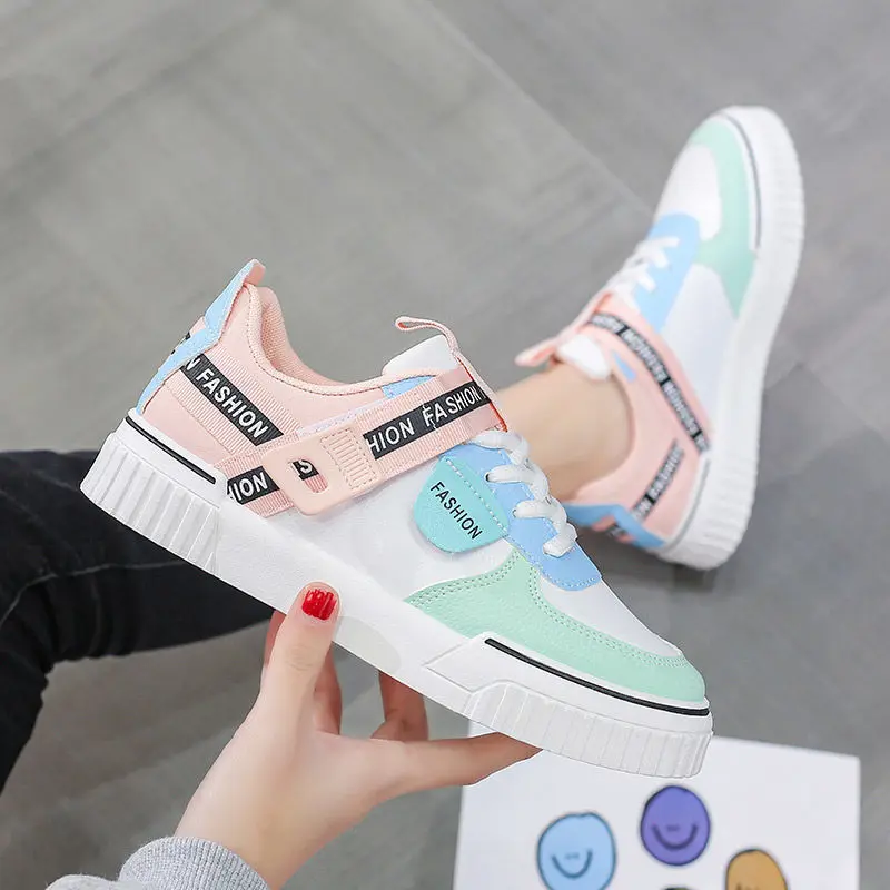 

2023 New Vulcanized Women's Sports Shoes, Fashionable White Low Top Casual Sports Shoes, Color Matching Comfort, Brand