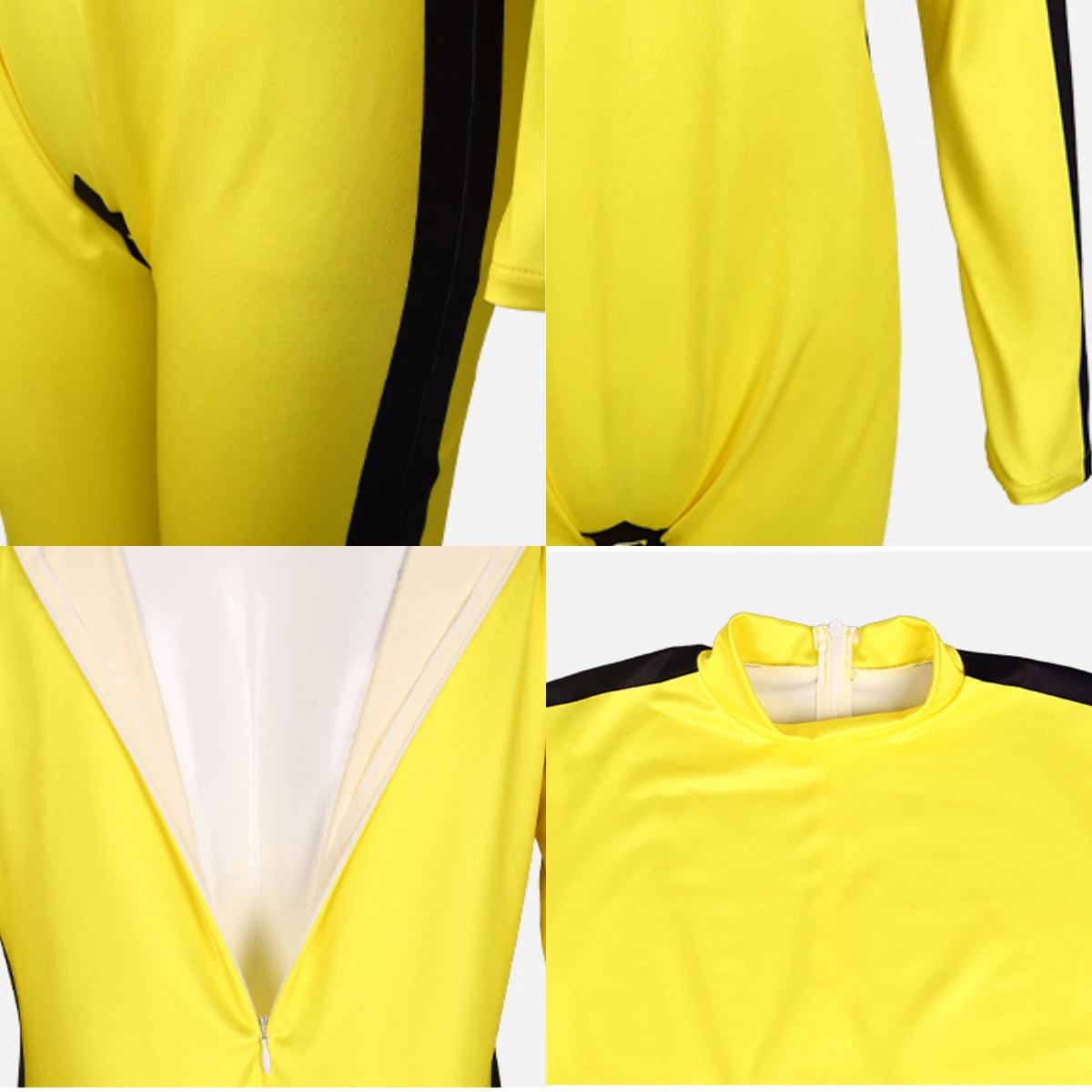 Unisex Retro Martial Arts Yellow Jumpsuit Costume