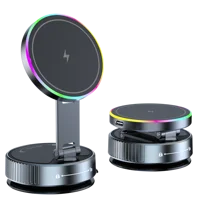 15W Wireless Charger Vacuum Magnetic Car Holder Metal Multi-angle Rotation for Iphone 12-16 Pro Max
