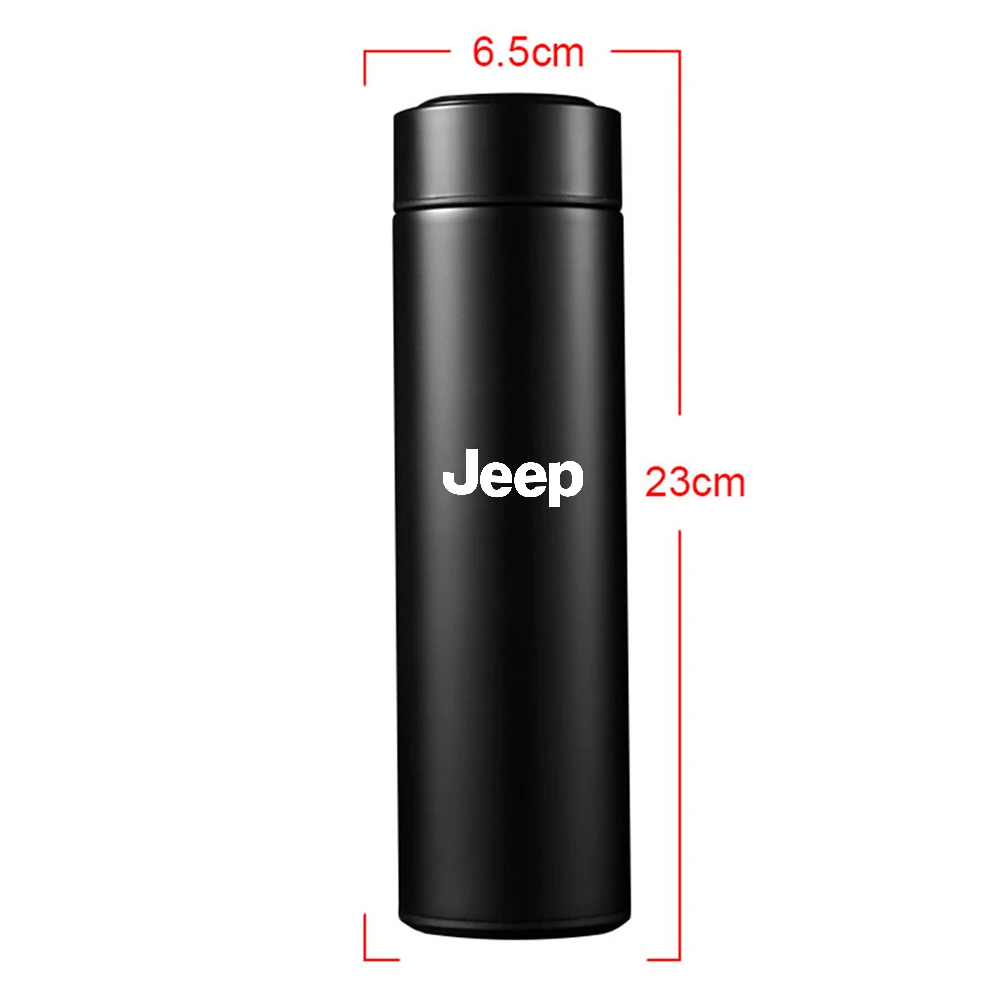 Car Stainless Steel Smart Thermos Mug Thermos LED Display Temperature For Jeep Renegade Patriot Wrangler Cherokee Compass Trail