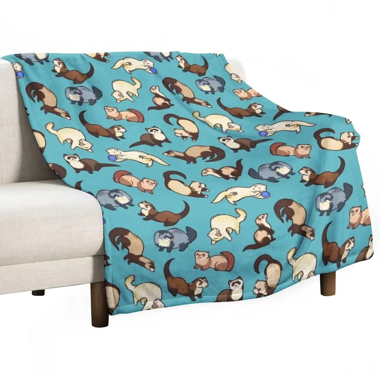 

cat snakes in blue Throw Blanket funny gift christmas gifts Blankets