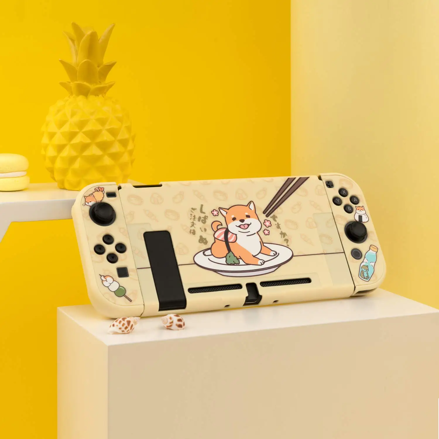 Чехол-накладка GeekShare для Nintendo Switch жесткая полная крышка хлопок Сиба-ину морская