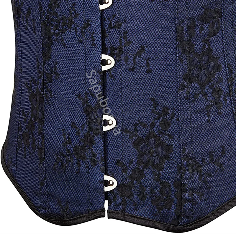 Description Picture 5 of itemSapubonva Underbust Corset with Straps Top Plus Size Embroidery Vest Gothic Women Vintage Lingerie Sexy Renissance Korset Red