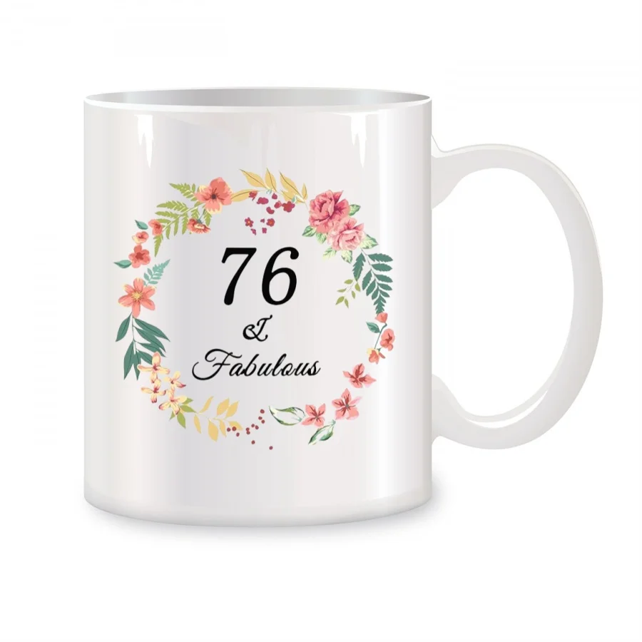 76th сказочные кружки на день рождения для женщин и мужчин, бабушка, детские подарки на день рождения, новые кофейные керамические чайные чашки, белые 11 унций