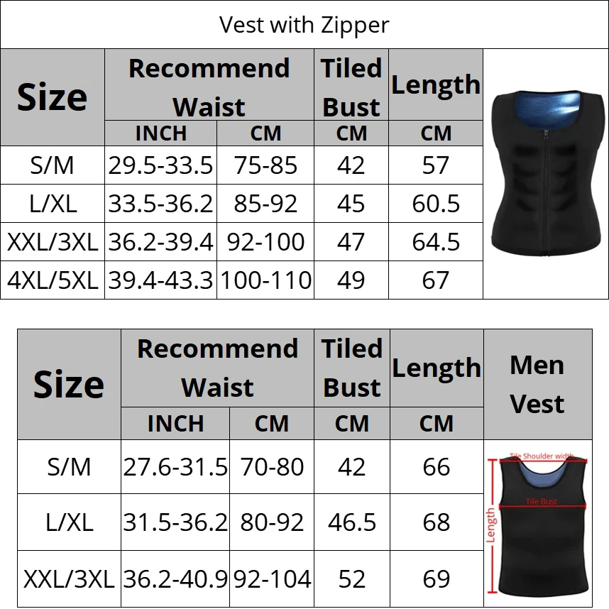 CXZD Hot Sweat Zipper Vest for Men Women Sauna Body Shapewear Waist Trainer Belt Slimming Hot Thermo Fitness Workout Suits