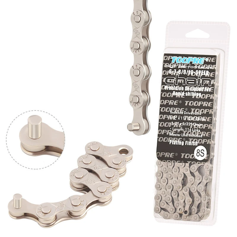 TOOPRE Mountain Bike Chain Single Speed 6/7/8/9/10/11S Silver