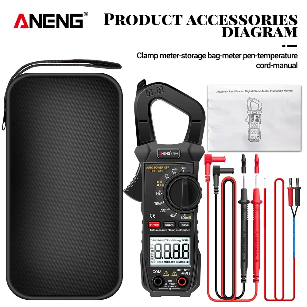ANENG-ST209 6000 īƮ True RMS   Ƽ Ŭ DC/AC  Ŭ ׽  а ڵ , ڵ  Ŭ ׽
