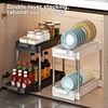 Kitchen Pull Out Dish Racks With Drainboard Drawer Storage Sliding Mesh Cabinet Basket for Accessorie Pull Out Cabinet Organizer 3