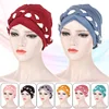 Women's Velvet Braid Headband Hat Color Blocking Muslim Headband Fashion Home Beauty Salon Hood Chemotherapy Hair Loss Hat 2