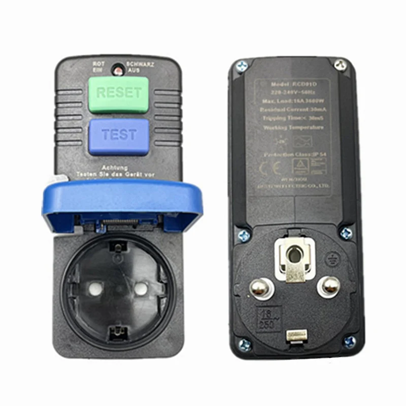 Alemanha Waterproof Terra Proteção contra Fugas Adaptador Plug 16a 250v Dispositivo Atual Residual com Clamshell Socket França Rússia