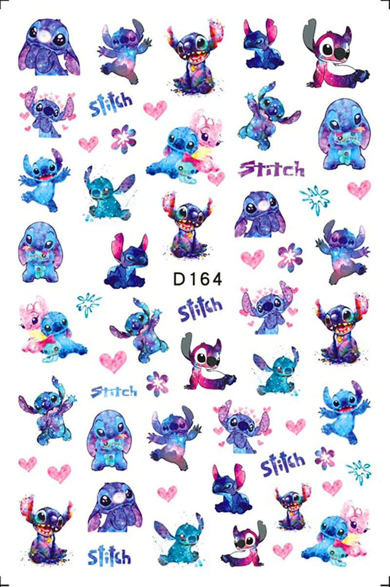 Disney Cartoon Stitch Nail Stickers Nail Art Supplies Mickey Minnie Donald Duck 3D Stickers Art Decoration Decals nail stickers nail art decoration nail decals