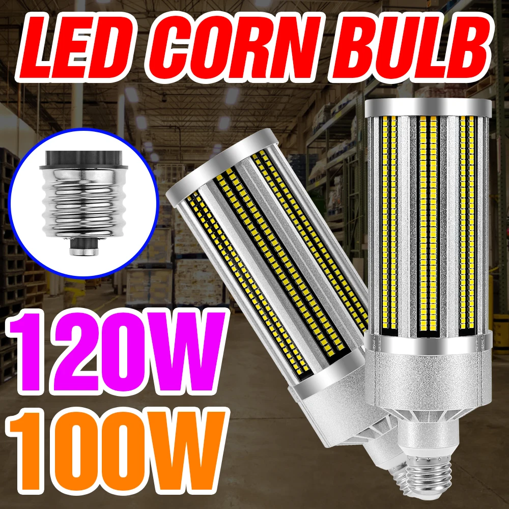 E27 LED Corn Lamp Spotlight Home Energy Saving Lighting 220V Garage Lamp For Warehouse E39 Bombilla High Power Ceiling Lighting