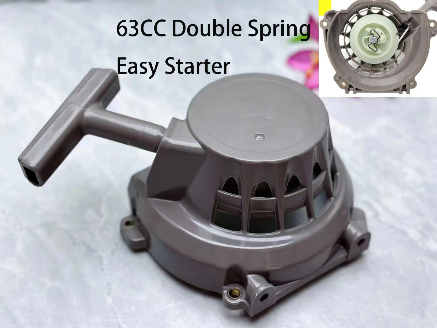 Manual Puller Easy Double Spring Recoil Starter For 2T GD630 63cc 1E48F 80CC 1E53F Brush Cutter Earth Drill Goped Engine Motor 63cc gasoline petrol engine for brush cutter scooter gopeds outboard motor not 80cc muffler to side front 1e48f