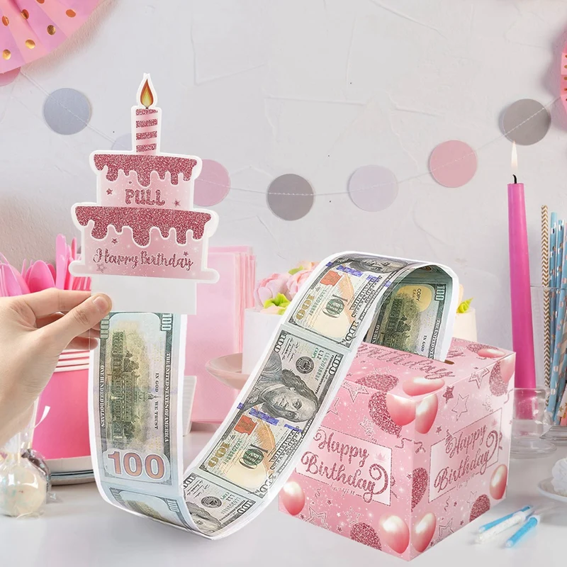 Birthday Money Gift Boxes with Pull-Out Happy Birthday Card, Fun Cash Surprise Packagin... - SKU MGB01127 - UGI Packaging