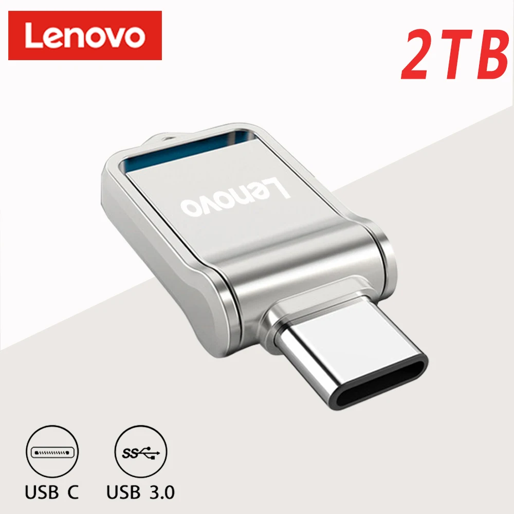 Lenovo 3.0 USB Flash Drive 2TB Metal Dual Use High Speed File Transfer