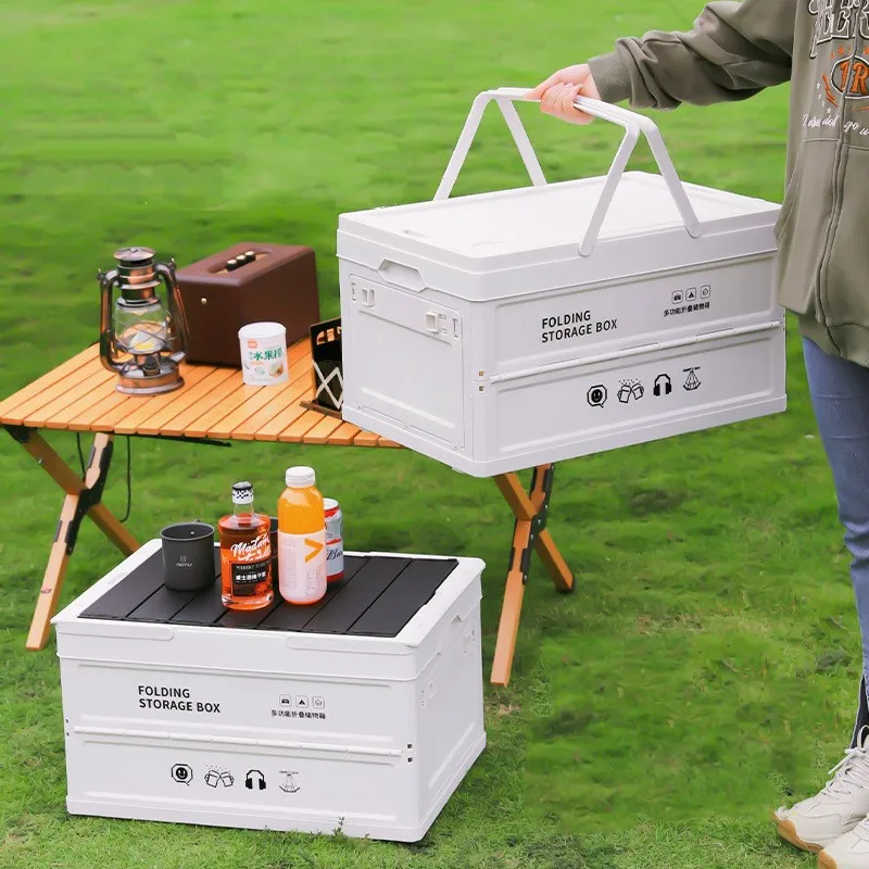Poeticexist Capacity 22L, 32L, 56L Small Table with Handle Fabric Outdoor Collapsible Jewelry Shoe Plastic Folding Storage Boxes 6