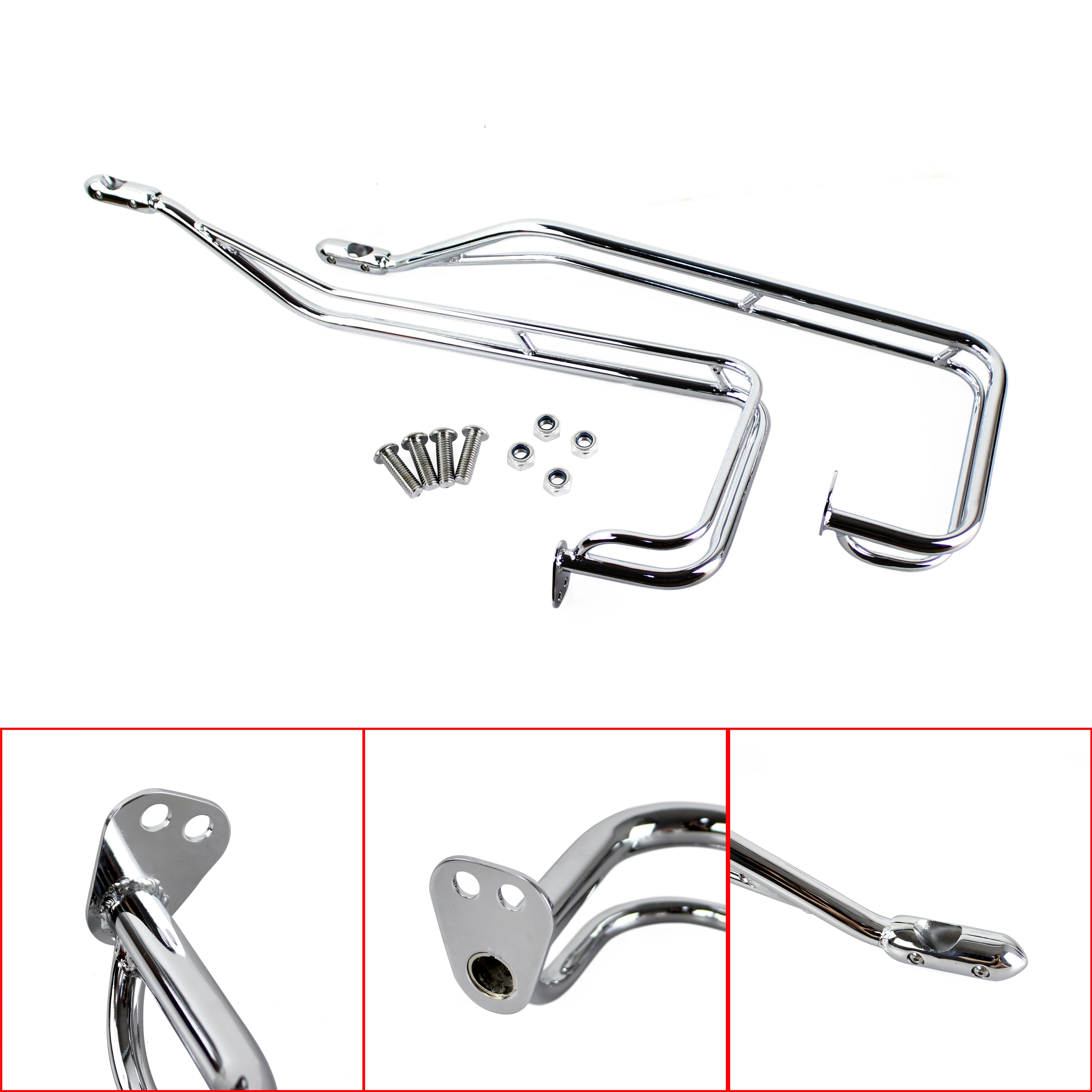 

Motorcycle Saddle Bag Bar Mounting Bracket for Harley Road King Electra Glide Road Street Glide 09-13 Twin Rails Saddlebag Guard