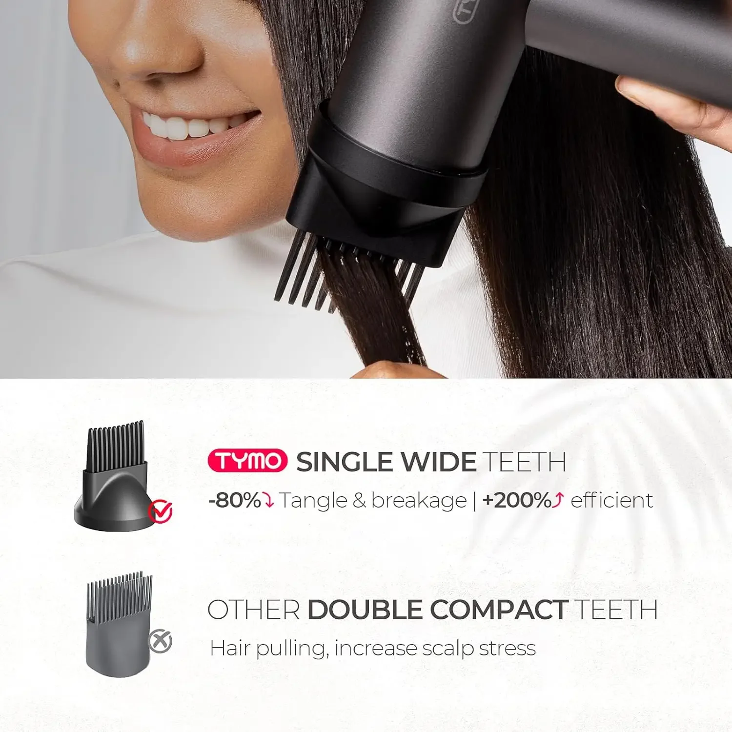 Hair Dryer with Diffuser for Curly Hair, 1500W Professional High Speed Ionic Blow Dryer with Comb, 110,000RPM Fast Dry, 4 Temps 6