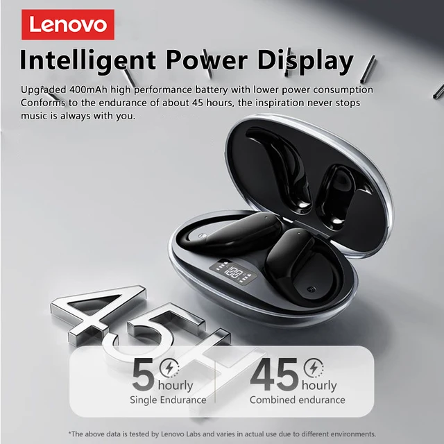 Lenovo XT55 LP75 XT80 Auricolari wireless Bluetooth 5.4 Batteria a lunga durata Cuffie stereo HiFI Cuffie sportive con cancellazione del rumore 3