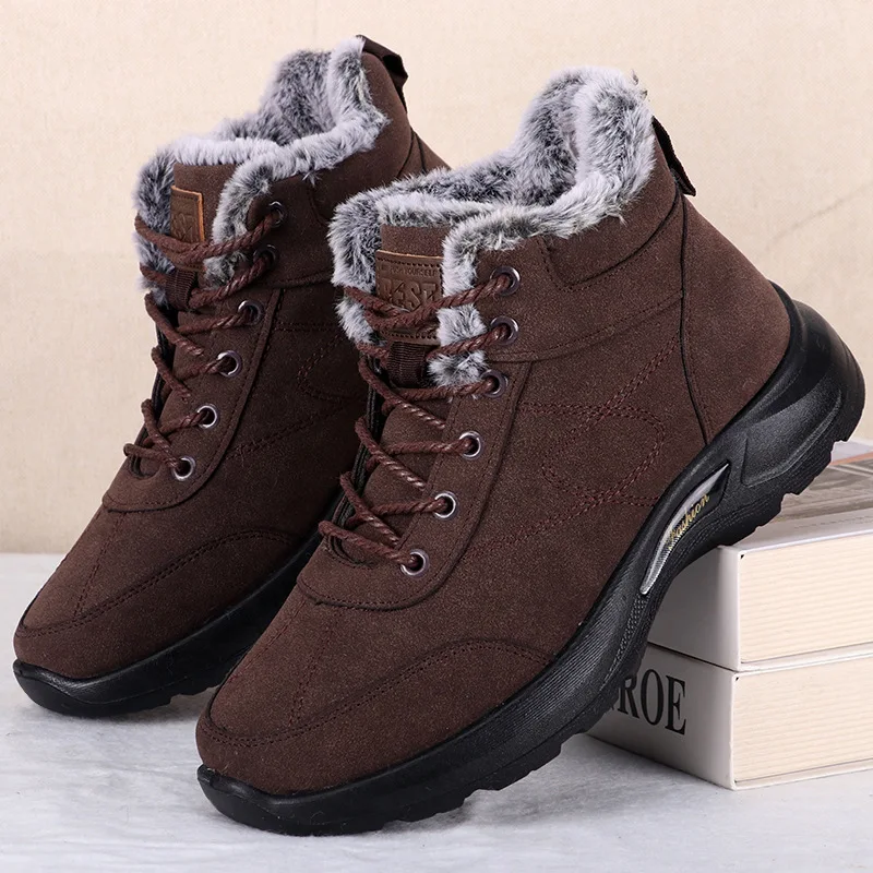 Winter Men Snow Boots Fashion High Shoes Thick Plush Super Warm Sports Casual Size 39-44