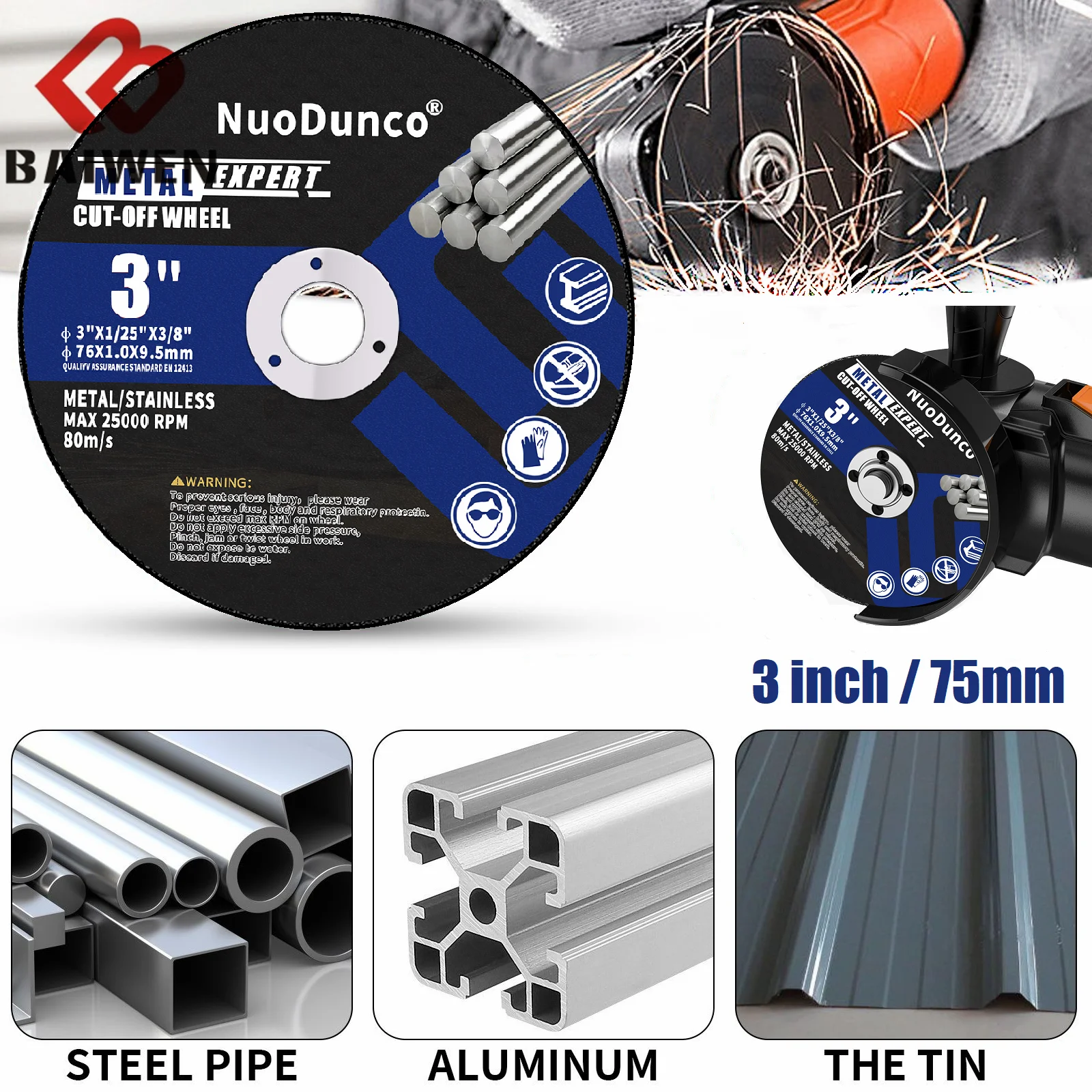 Cut Off Wheels 5-20PCS 75mm x 1.0mm x 9.5mm Metal & Satinless Steel Cutting Disc for Die Grinder Power Tool