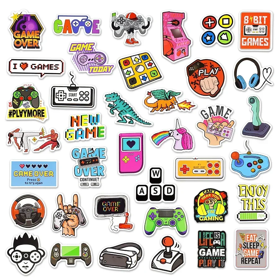 Vintage Video Game Waterproof Sticker Pack - 10/30/50 pcs for Laptops, Skateboards, Bikes, Cars, Fridges, and Guitars