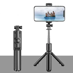 Universal Wireless Selfie Stick & Tripod with Bluetooth Remote for Photography & Live Streaming (Black)