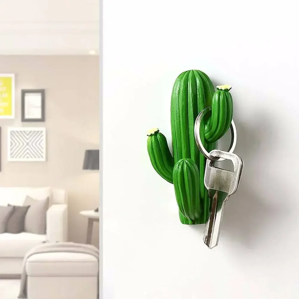 Creative Resin Cactus Wall Hook, Key Hanger, Self-adhesive Plants Hooks, Three-Dimensional Hanger, Home Decoration Accessories 4