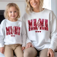 Mommy and Me Outfits Valentine‘s Day Gift From Daughter Matching Mama and Mini Shirts Mama Mini Love Sweatshirts Clothes 1