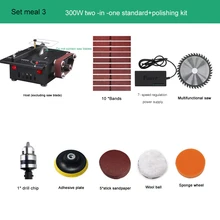  Mini Multifunctional Table Saw Electric Cutting Machine Woodworking Model Chainsaw Desktop miniature Belt sander Grinding Tool 