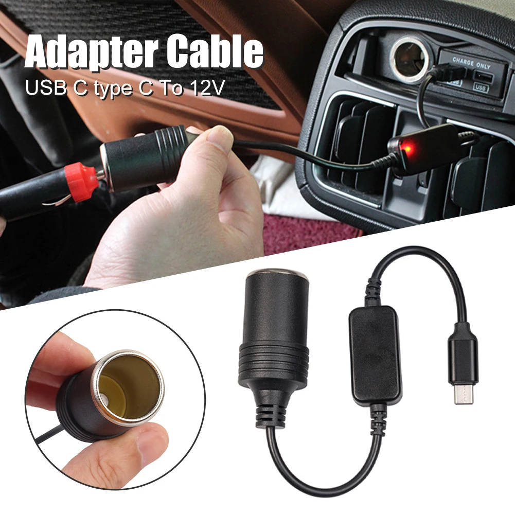 

Universal 5V To 12V Dash Cam TYPE-C To Cigarette Lighter Female Adapter USB 2.0 To Mini USB Car Vehicle Power Adapter Cord