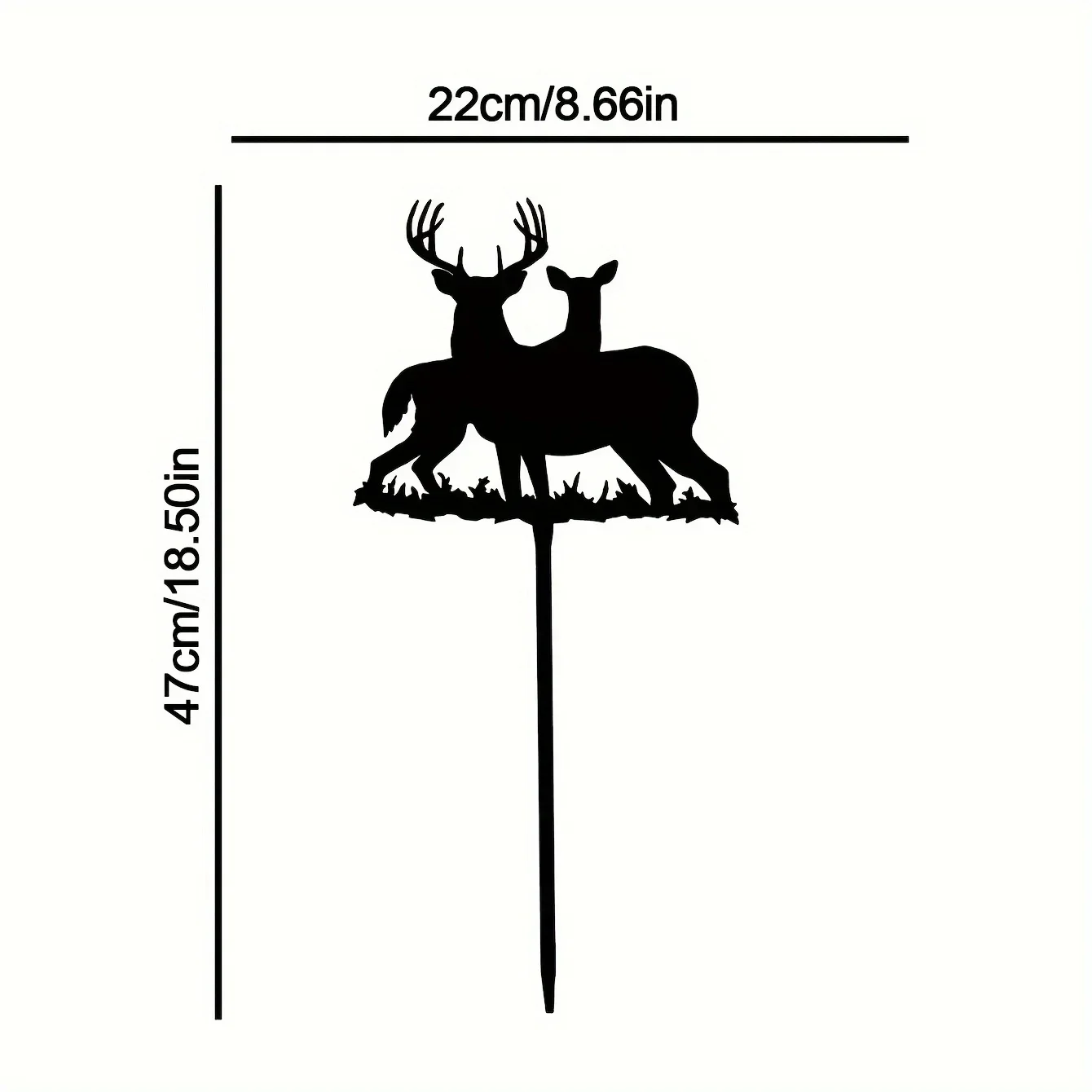 

CIFBUY Decoration 1pc Christmas Two Elk Garden Stake Iron Art Silhouette Courtyard Garden Decoration Art Academy Outside Farmhou