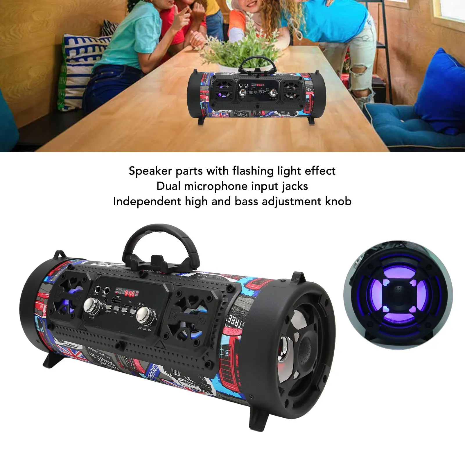 Graffiti Portable Bluetooth Bass Speaker 4