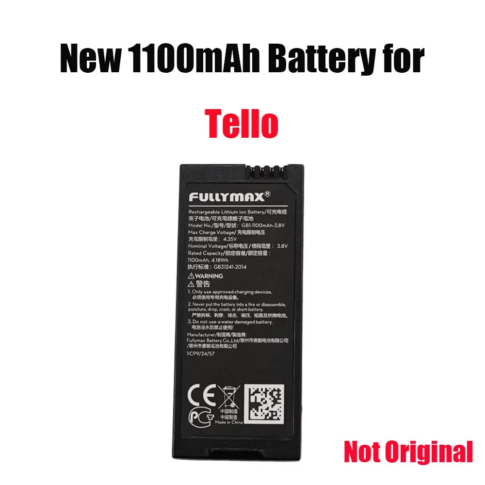 Batterie Drone Tello 1/2 Pièces - Haute Capacité 1100mAh