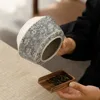 Nordic Retro Flowering Ceramic Tea Caddy Moisture Sealed Storage Box Household Countertop Decoration Jar Crafts Home Decoration 3