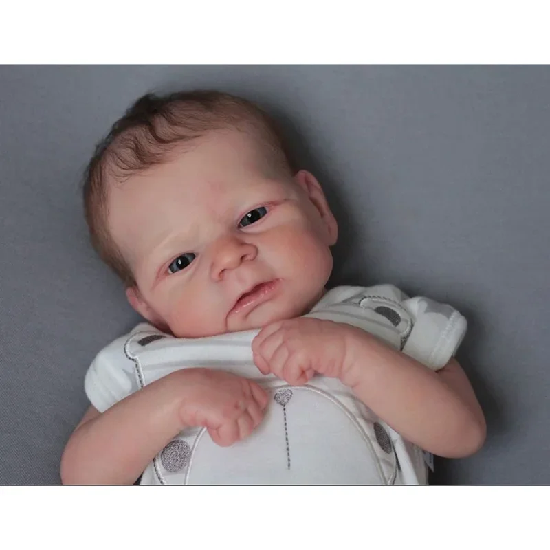 

45CM Elijah Newborn Baby Size Already Finished Reborn Baby Doll 3D Skin Visible Veins High Quality Handmade Doll