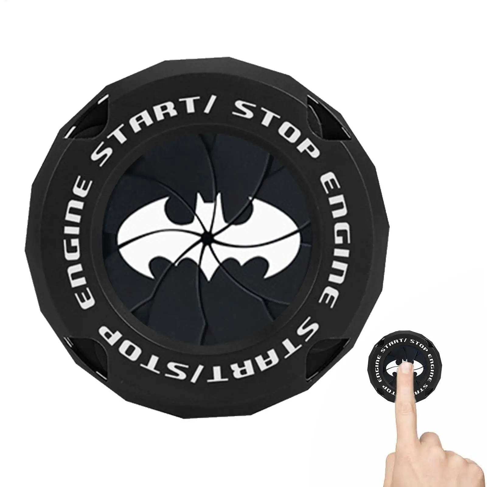 Bat Design Push Start Button Cover - Decorative and Protective Car Accessory