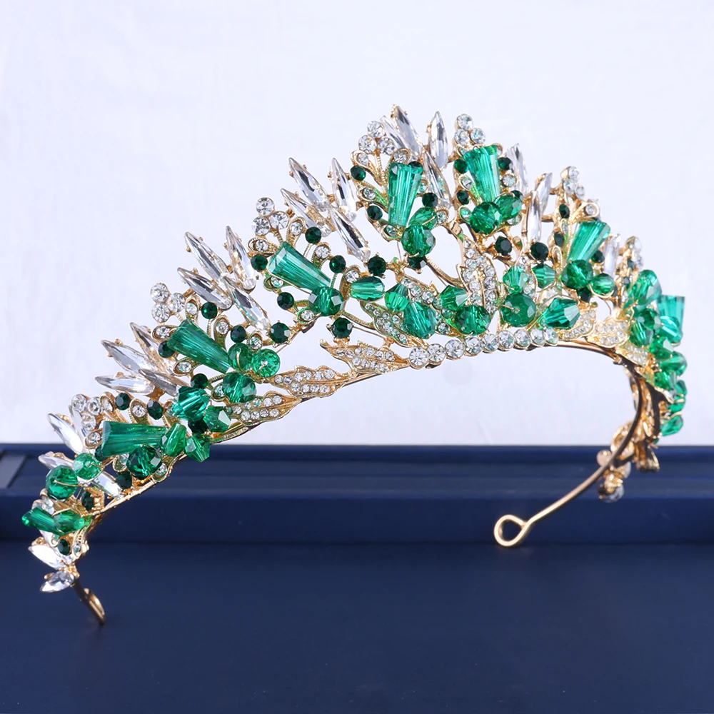 Upscale Crystal Gem Crown ornaments Stylish Noble Banquet Wedding Women's hair accessories