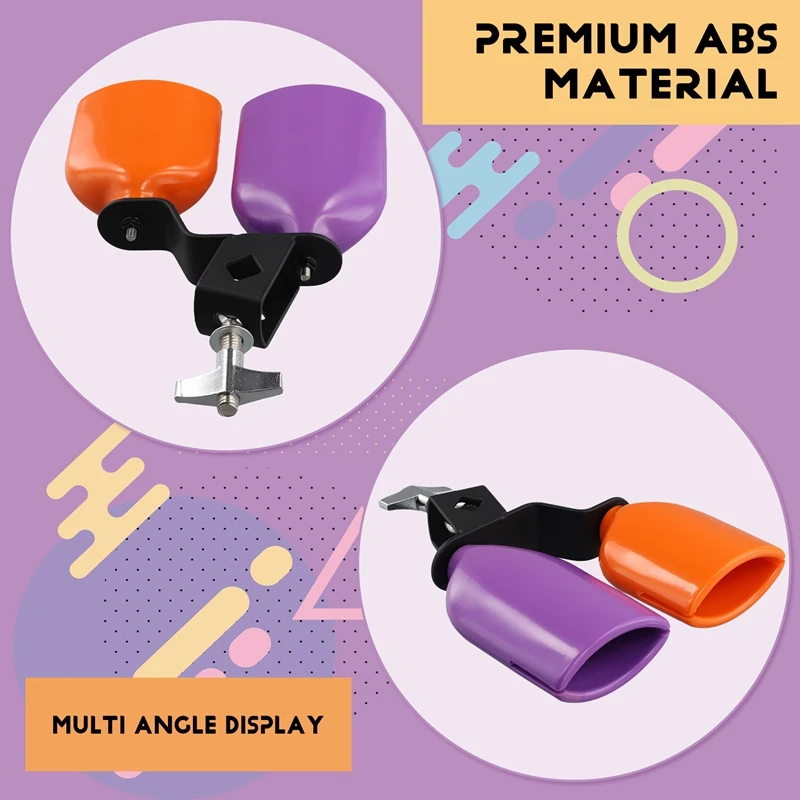 ABXY Double Cowbell Bell Music Drum Cowbell High Low Sound Knocker Drum Percussion Instrument Part Accessories