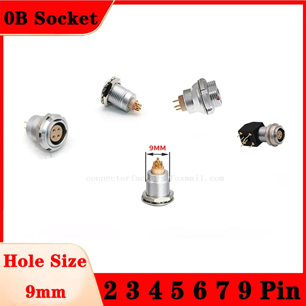 Conector Fêmea do Soquete do Metal Push Pull Travamento Automático Rápido Fixo e Flutuando Placa do pc Ovo Eeg Ecg Epg Exg 0b 9p