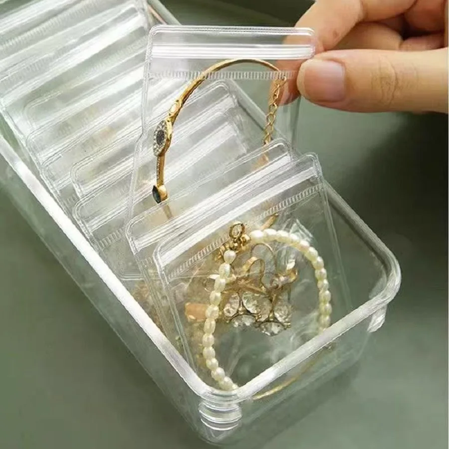 Jewelry Small Self-Sealing Plastic Zip Clear PVC Storage Bags Storing Bracelets Rings Earrings Organizer 100pcs