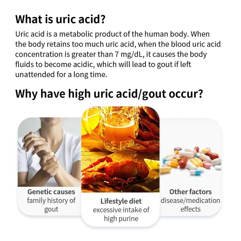 URIT10 Home Uric Acid Monitor With 25/50pcs Test Strips & Lancets For Gout and High Uric Acid Detection Measure Meter