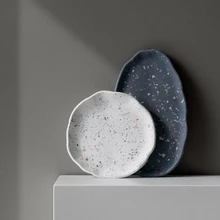  Irregular Oval Concrete Storage Tray Silicone Molds Round Cement Coaster Cup Mat Plaster Jewelry Display Tray Plate Resin Mould 