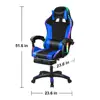 Faux Leather Reclining Massage Gaming Chair with Bluetooth-compatible Speakers and RGB LED Lights, Heavy Duty Gaming Chair 6