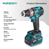 YOFIDRA 700N.M perceuse à percussion électrique sans brosse tournevis sans fil plaques sol travail du bois outil électrique pour broche de batterie Makita 7