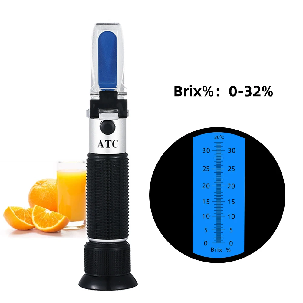 Hand Held Brix Refractometer For Sugar Beer Brix Test Optical 0 32 Brix ATC Refractometer Meter
