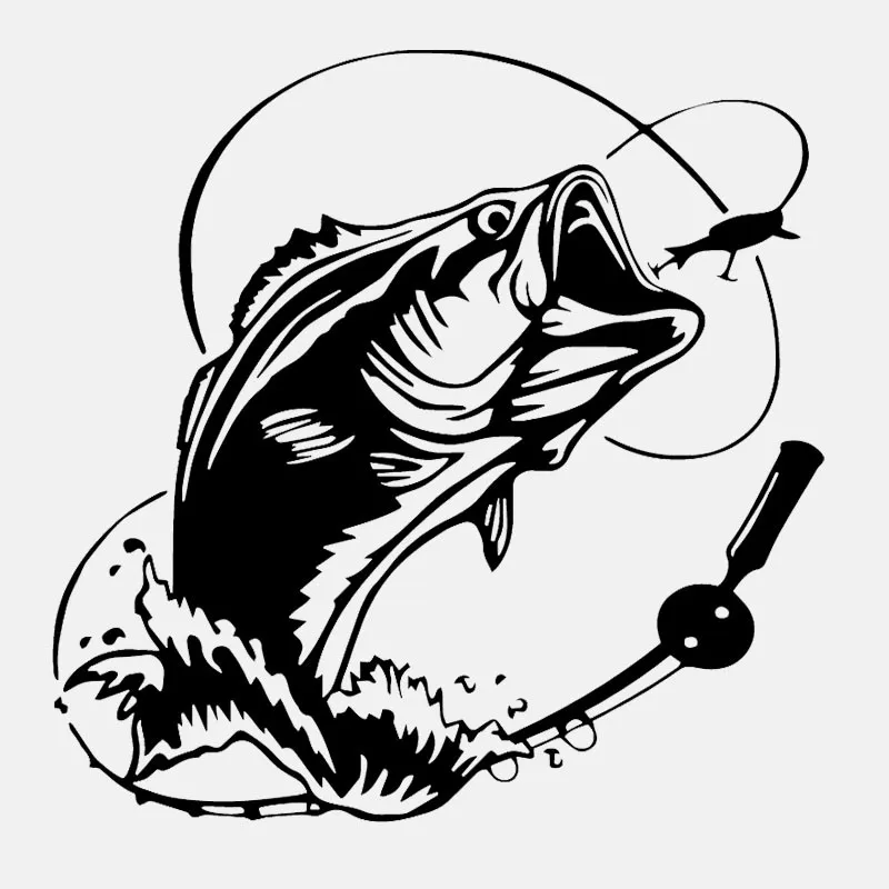 

Beautiful Bass Fish Ocean Sea KK Cover Scratches Car Sticker Bumper Window Windshield Accessories Pvc 16.5CM X 16.5CM