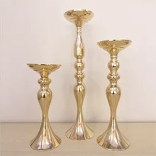 New Gold Candle Holders 50cm/20" Metal Candlestick Flower Vase  Table Centerpiece Event Flower Rack  Road Lead Wedding Deco
