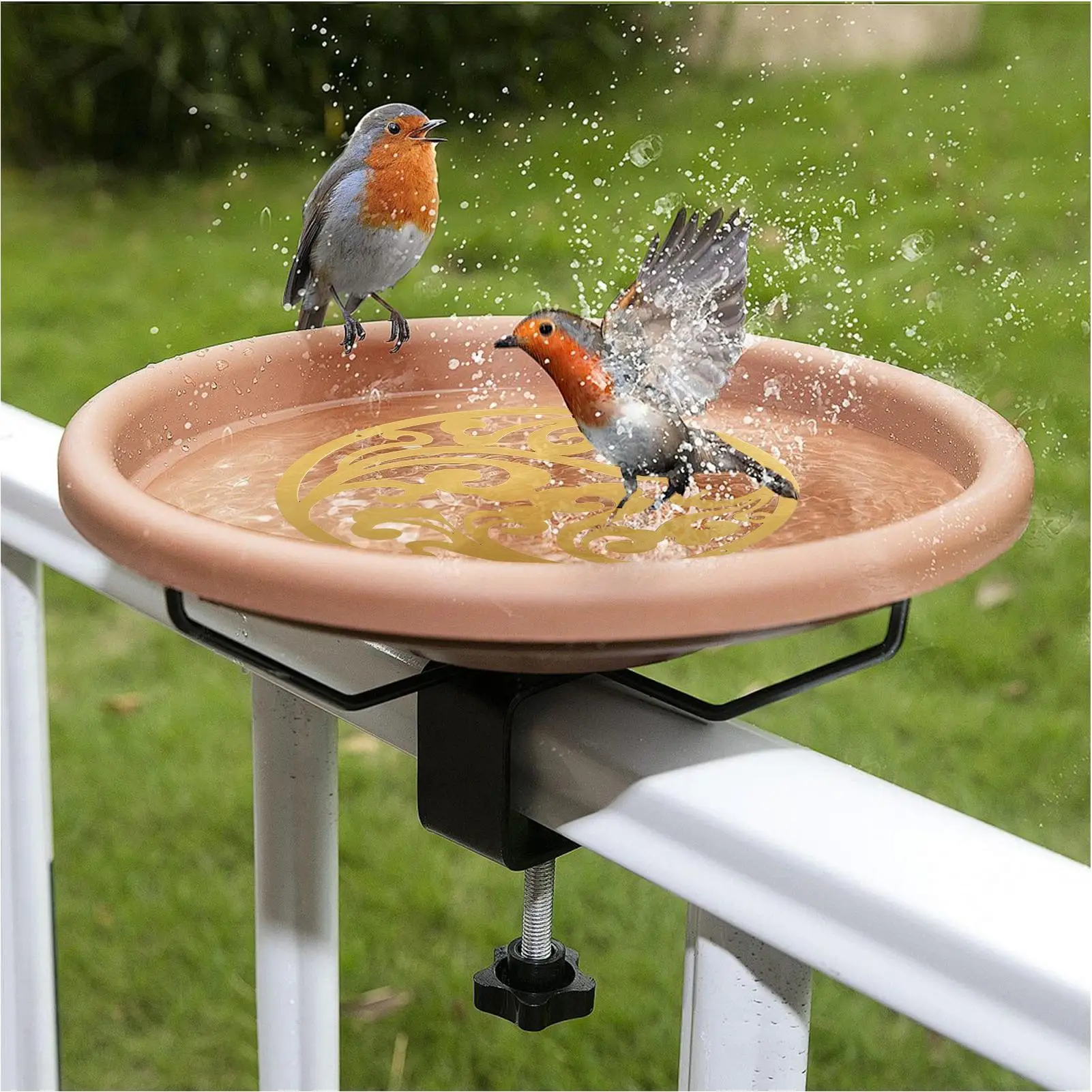 Bird Bath Cleaner Safe Bird Bath Copper Disk Home Garden Supplies Family Statue Tree Balcony pet birds water cleaning supplies